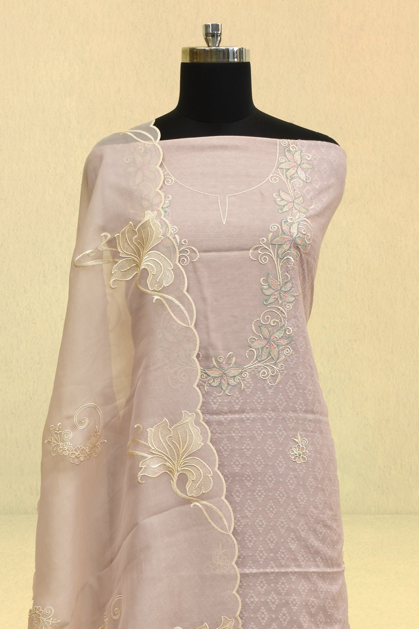 Cotton Cutwork Suit