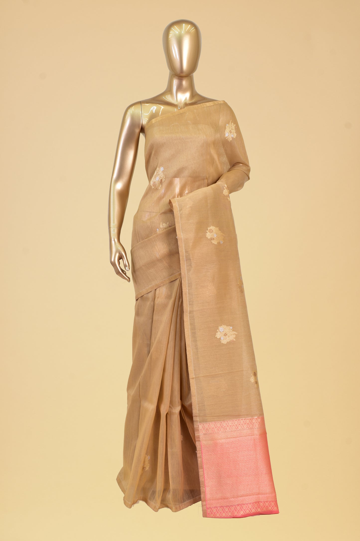 Tusser Plain Saree