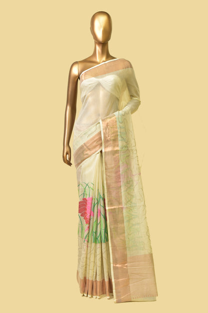 Tissue Cutwork Saree