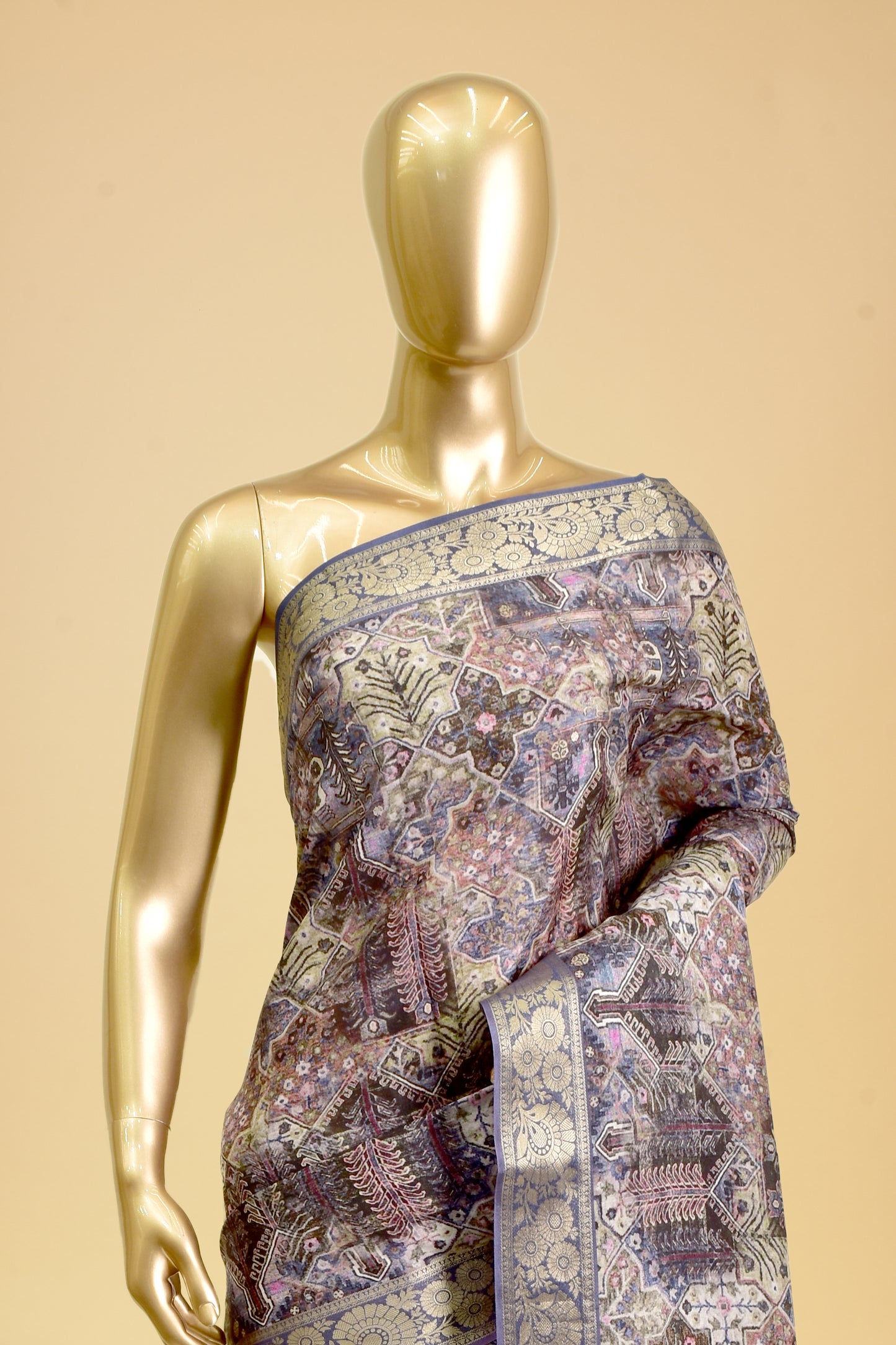 Handwoven Kora Printed Saree
