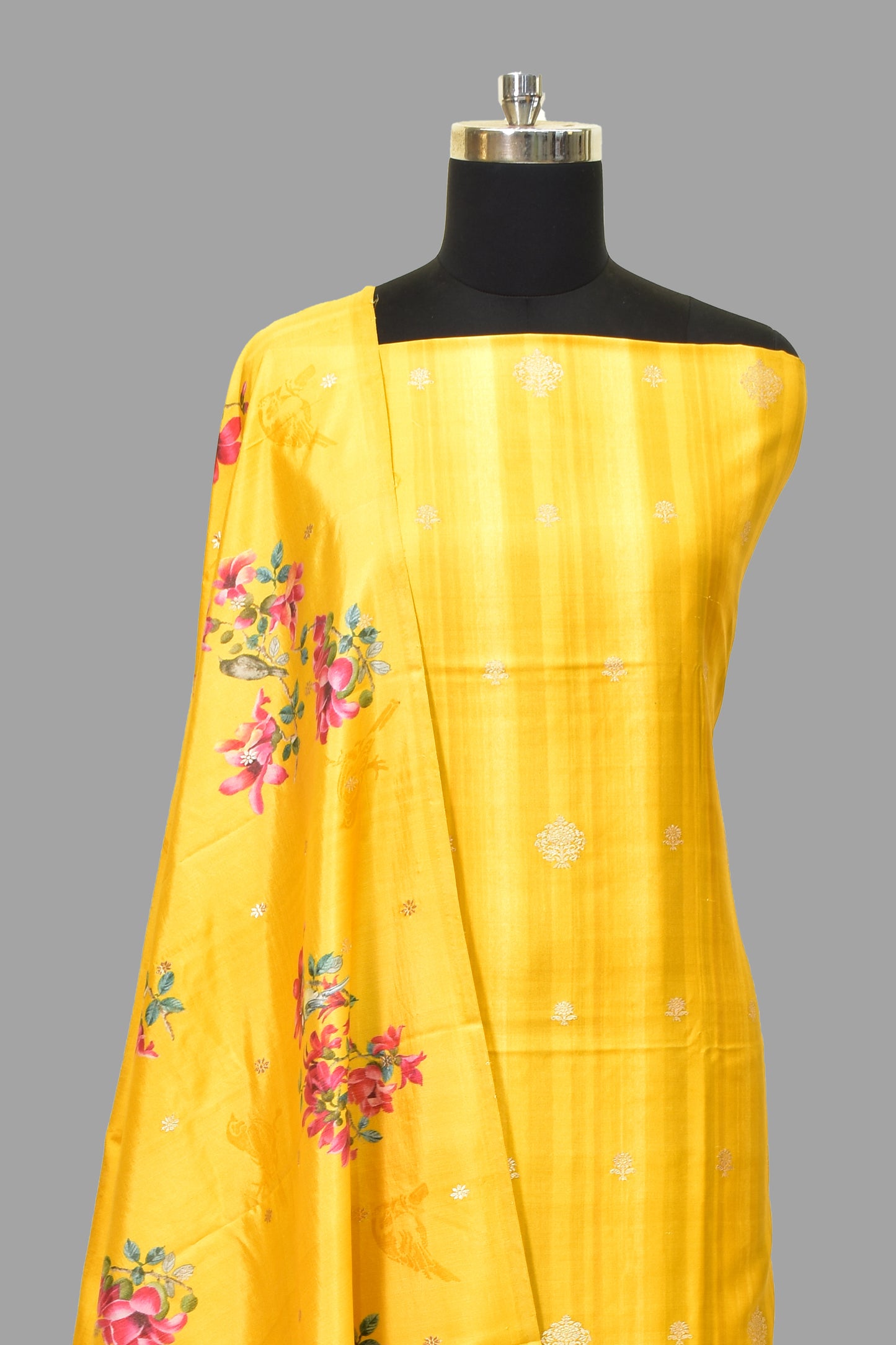 Handwoven Silk Kadwa Booti Suit