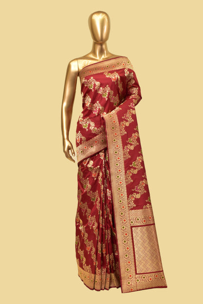 Pure Handwoven Banarasi Silk Kadwa Saree