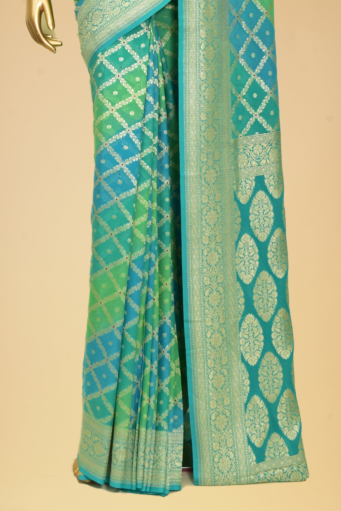 Handwoven Chiffon Cutwork Saree