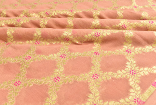 Cutwork Handwoven Pure Chiffon Silk Banarasi Thaan