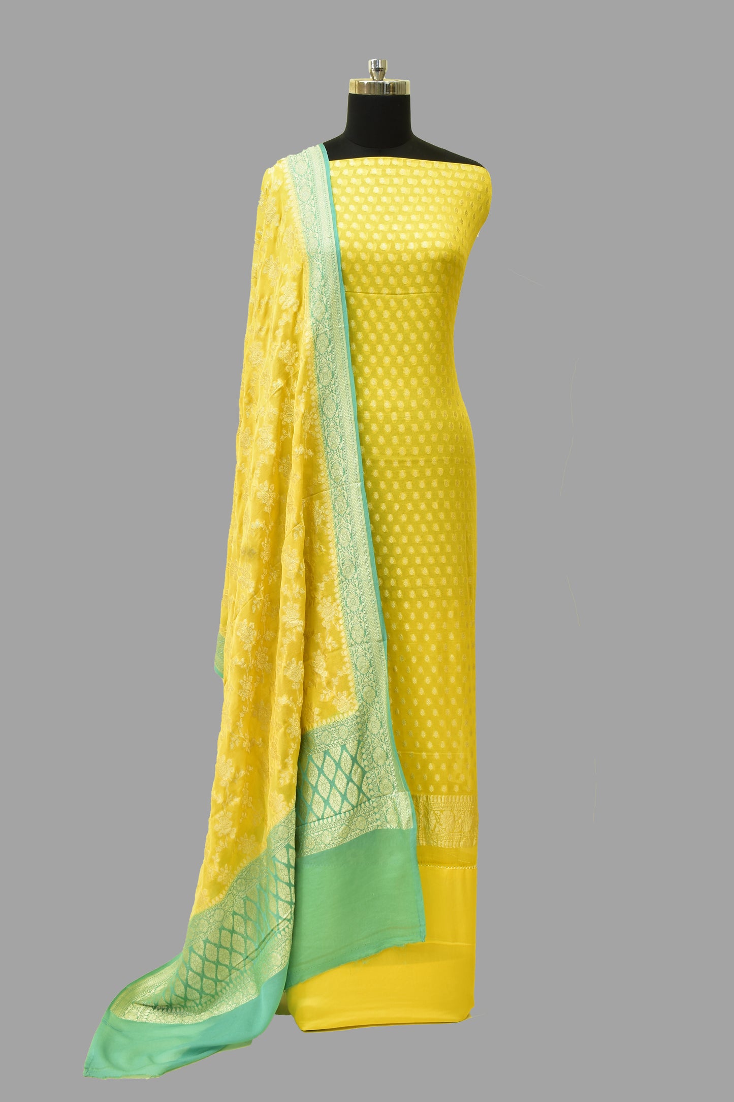 Handwoven Chiffon Silk Cutwork Suit