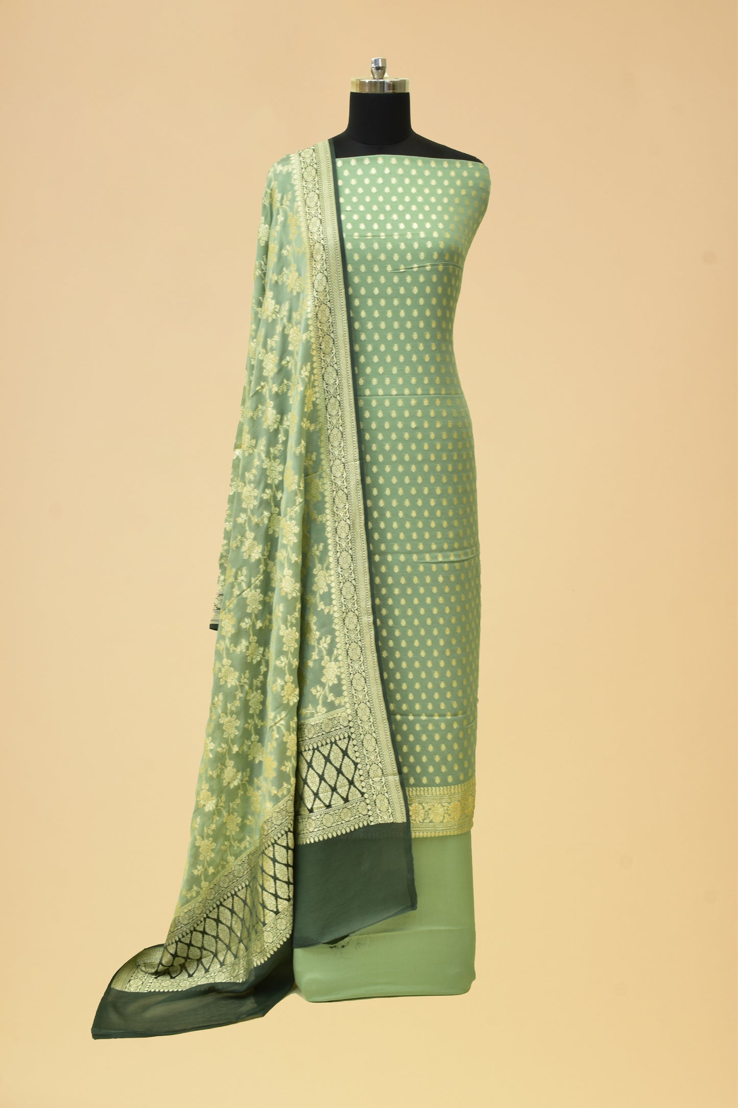 Handwoven Chiffon Silk Cutwork Suit