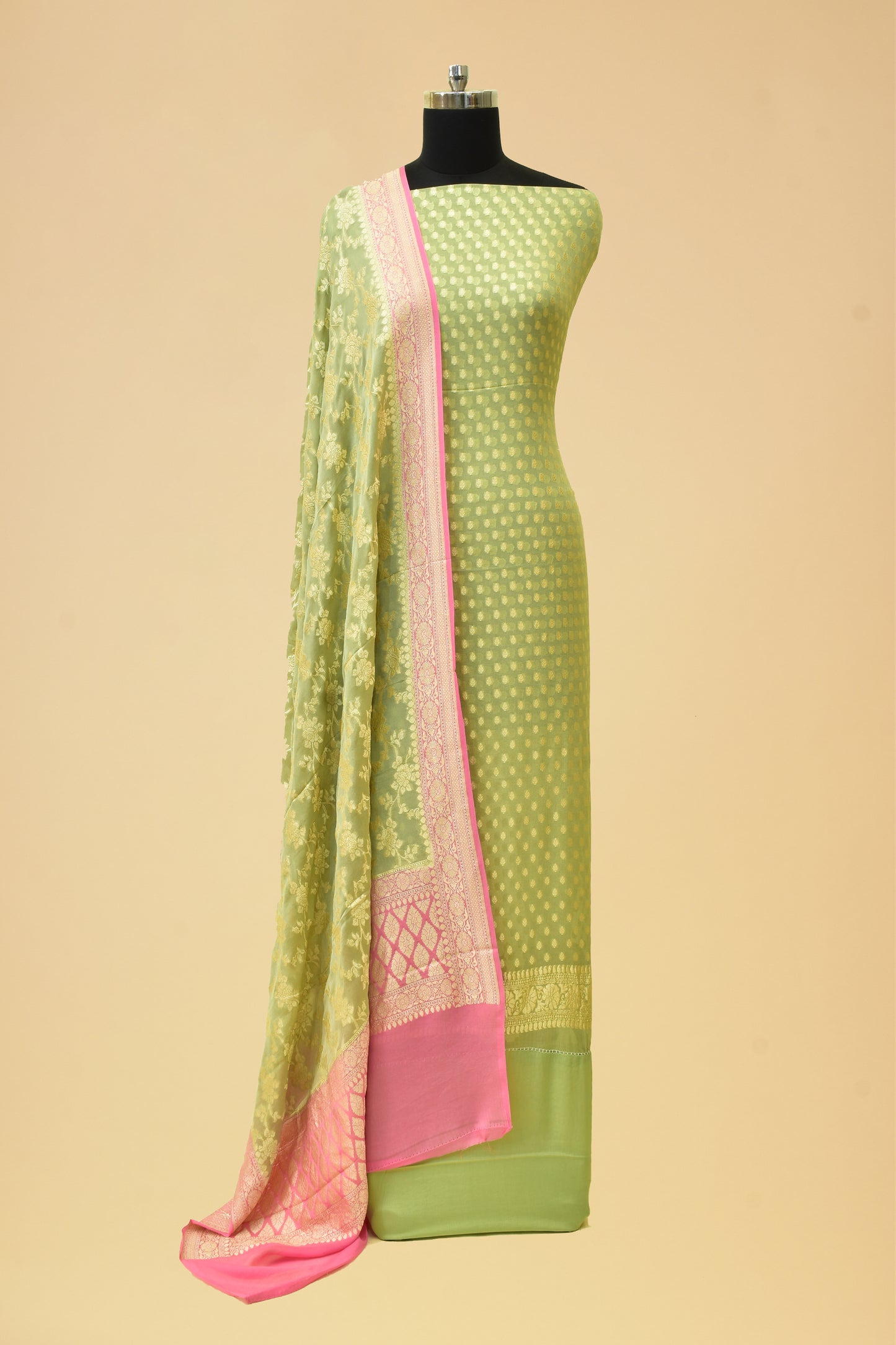 Handwoven Chiffon Silk Cutwork Suit