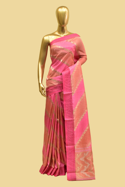 Handwoven Katan Silk Kadwa Saree