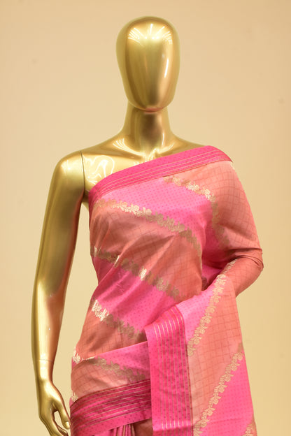 Handwoven Katan Silk Kadwa Saree