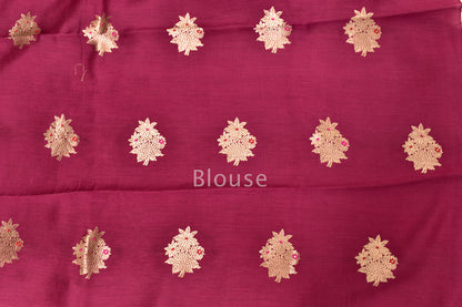 Handwoven Kora Kadwa Saree