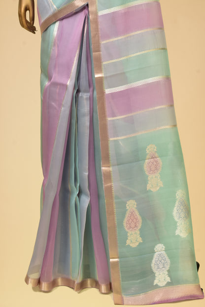 Handwoven Kora Kadwa Saree