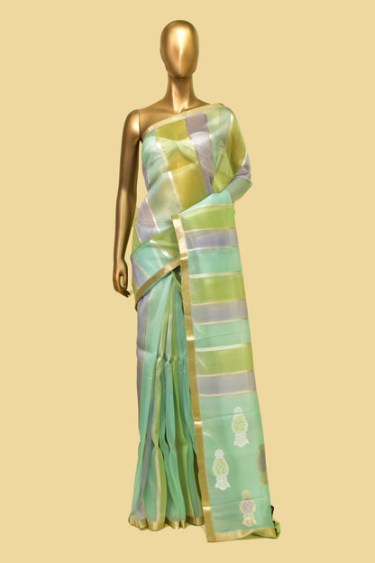 Handwoven Kora Kadwa Saree