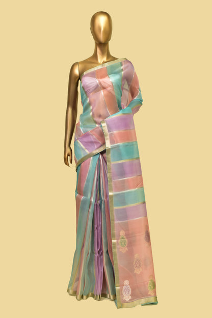 Handwoven Kora Kadwa Saree