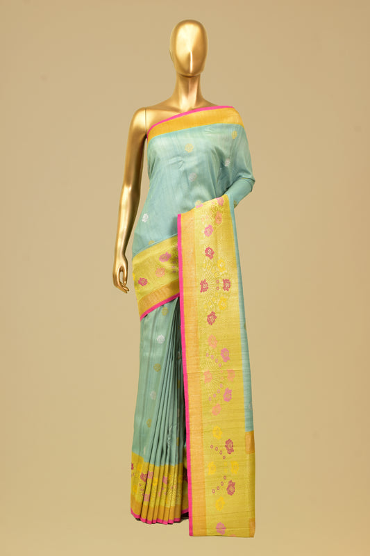 Tusser Kadwa Booti Saree