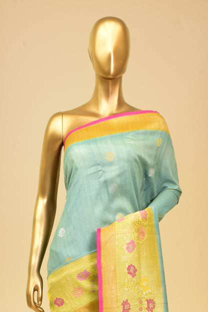 Tusser Kadwa Booti Saree