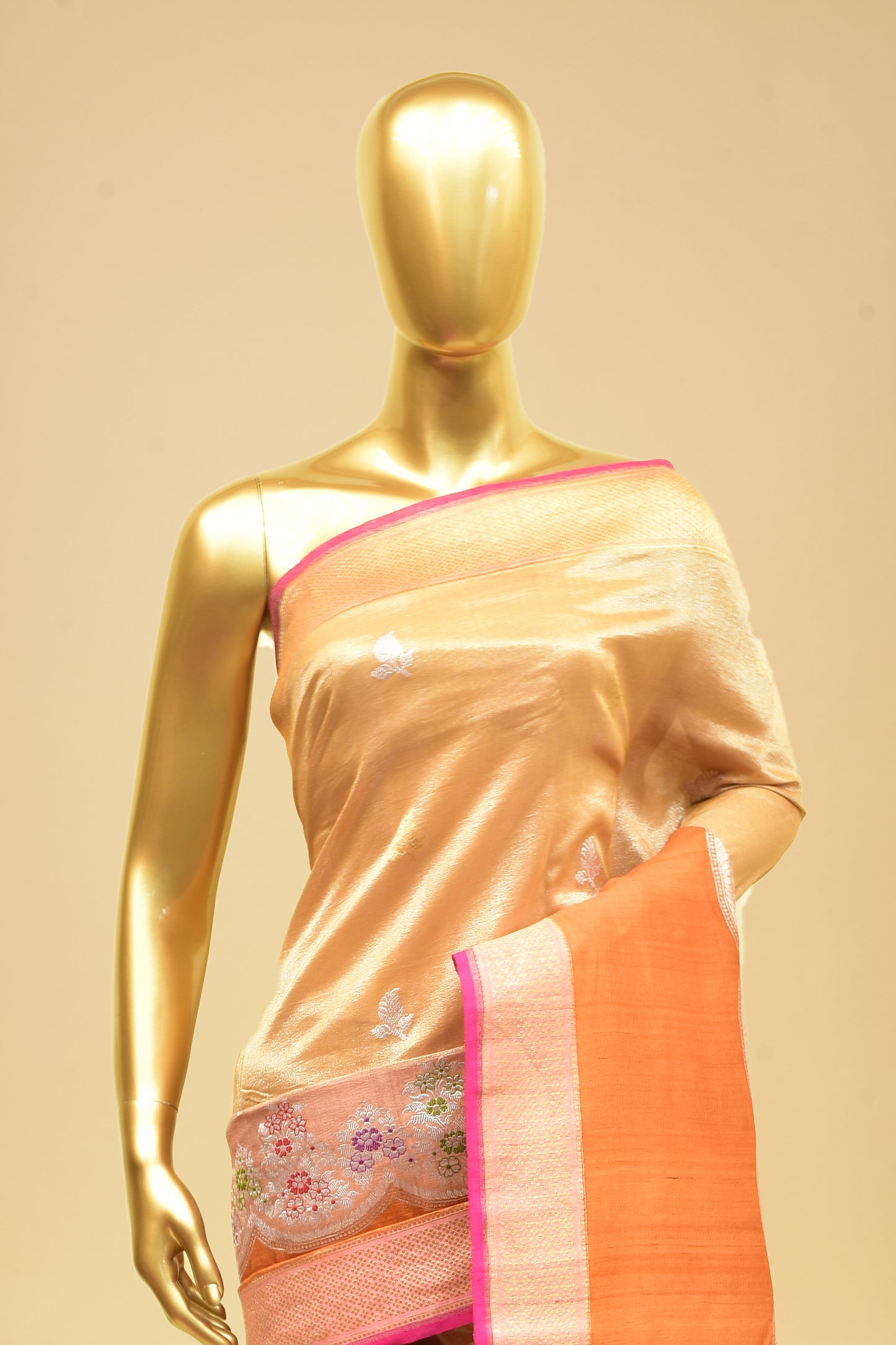 Handwoven Tusser Kadwa Saree