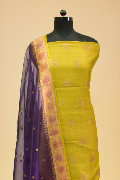 Tusser Silk Kadwa Booti Suit