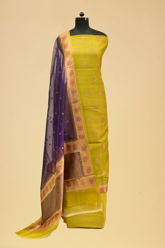 Tusser Silk Kadwa Booti Suit