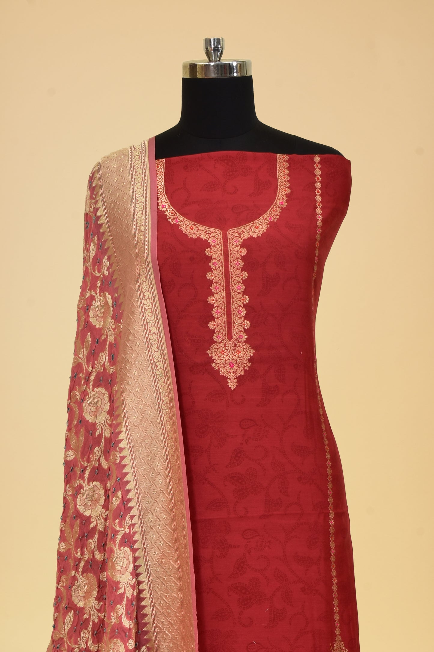 Cotton Kadwa Booti Suit