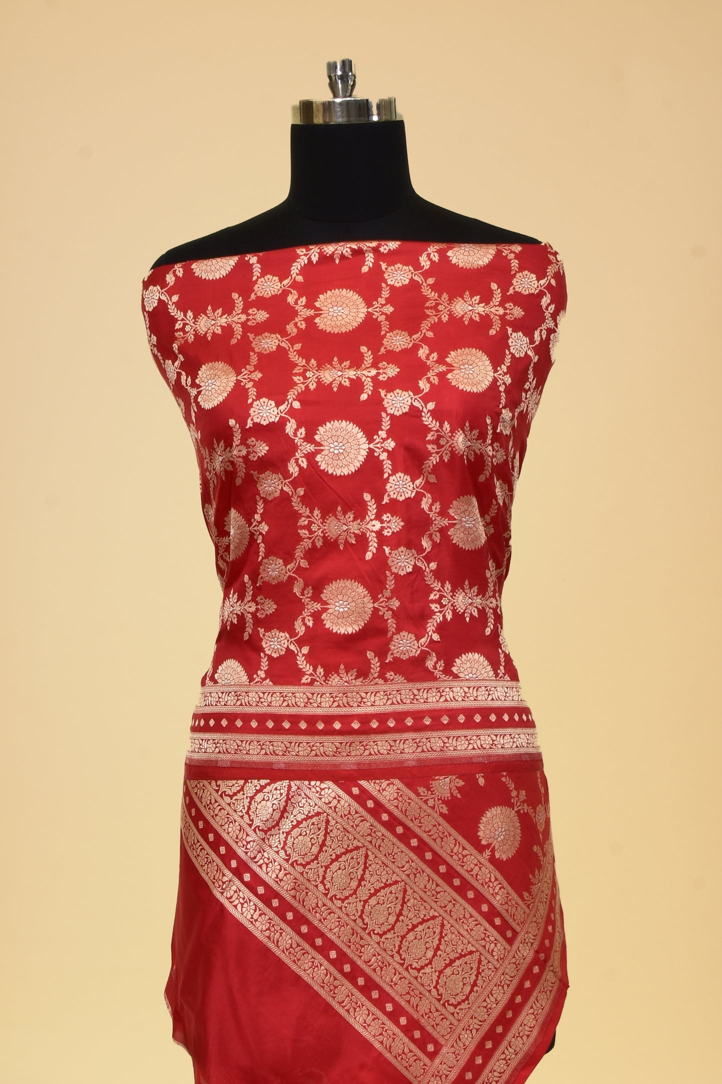 Pure Banarasi Silk Handloom Cutwork Dupatta