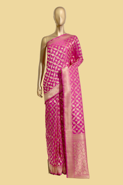 Handwoven Satin Tanchoi Saree