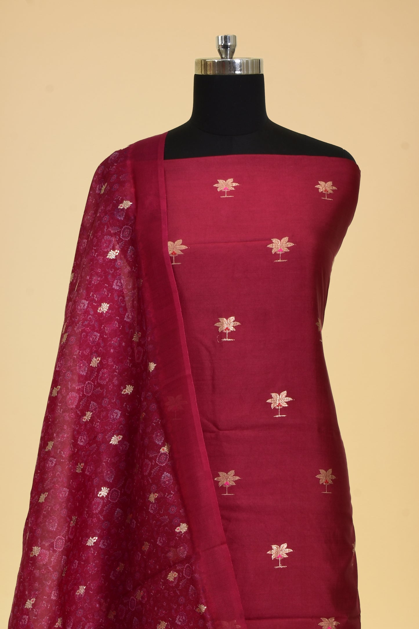 Silk Kadwa Booti Suit