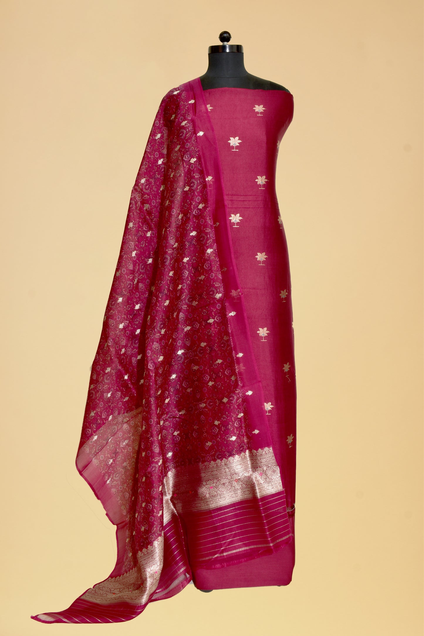 Silk Kadwa Booti Suit