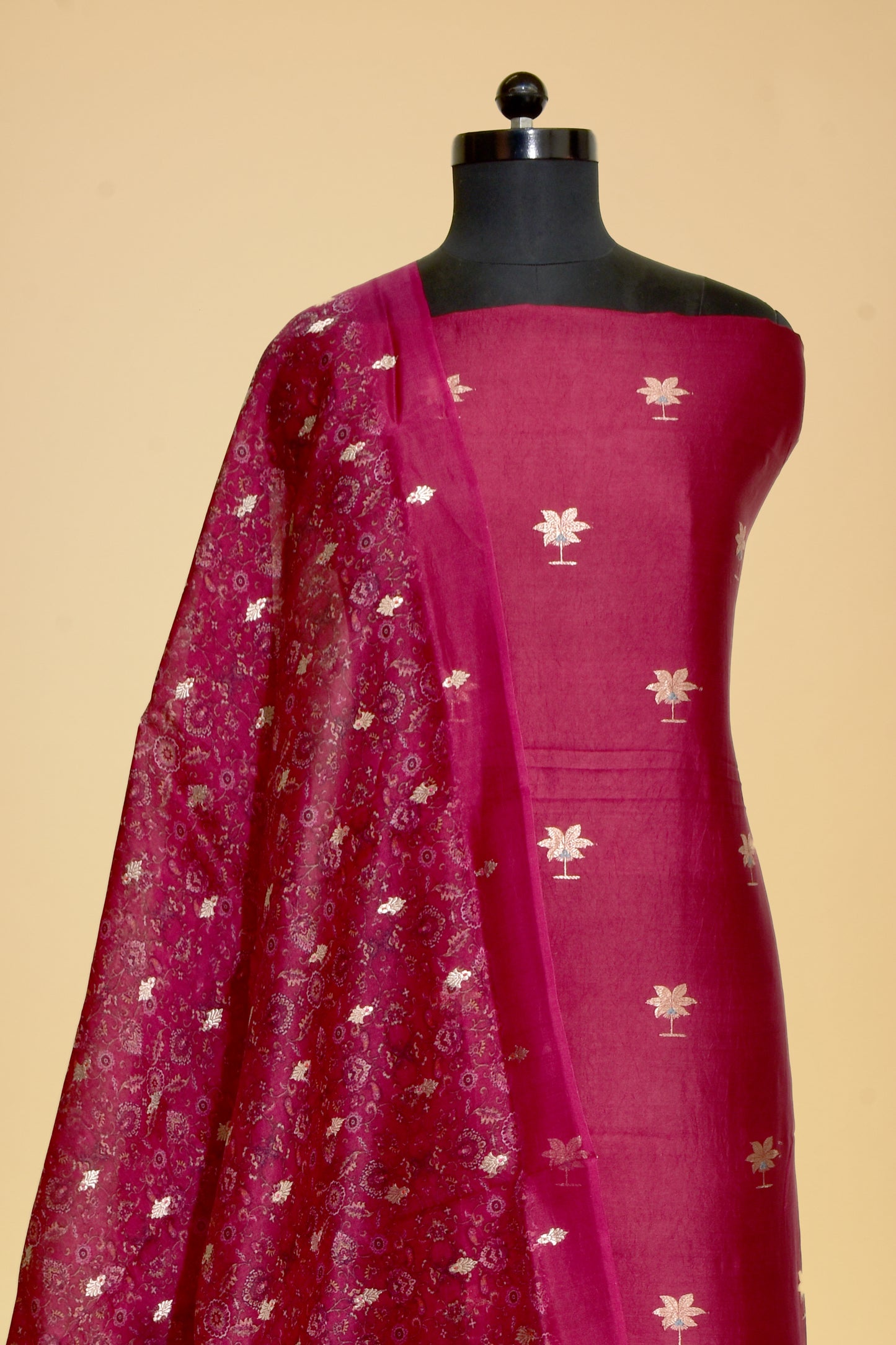 Silk Kadwa Booti Suit