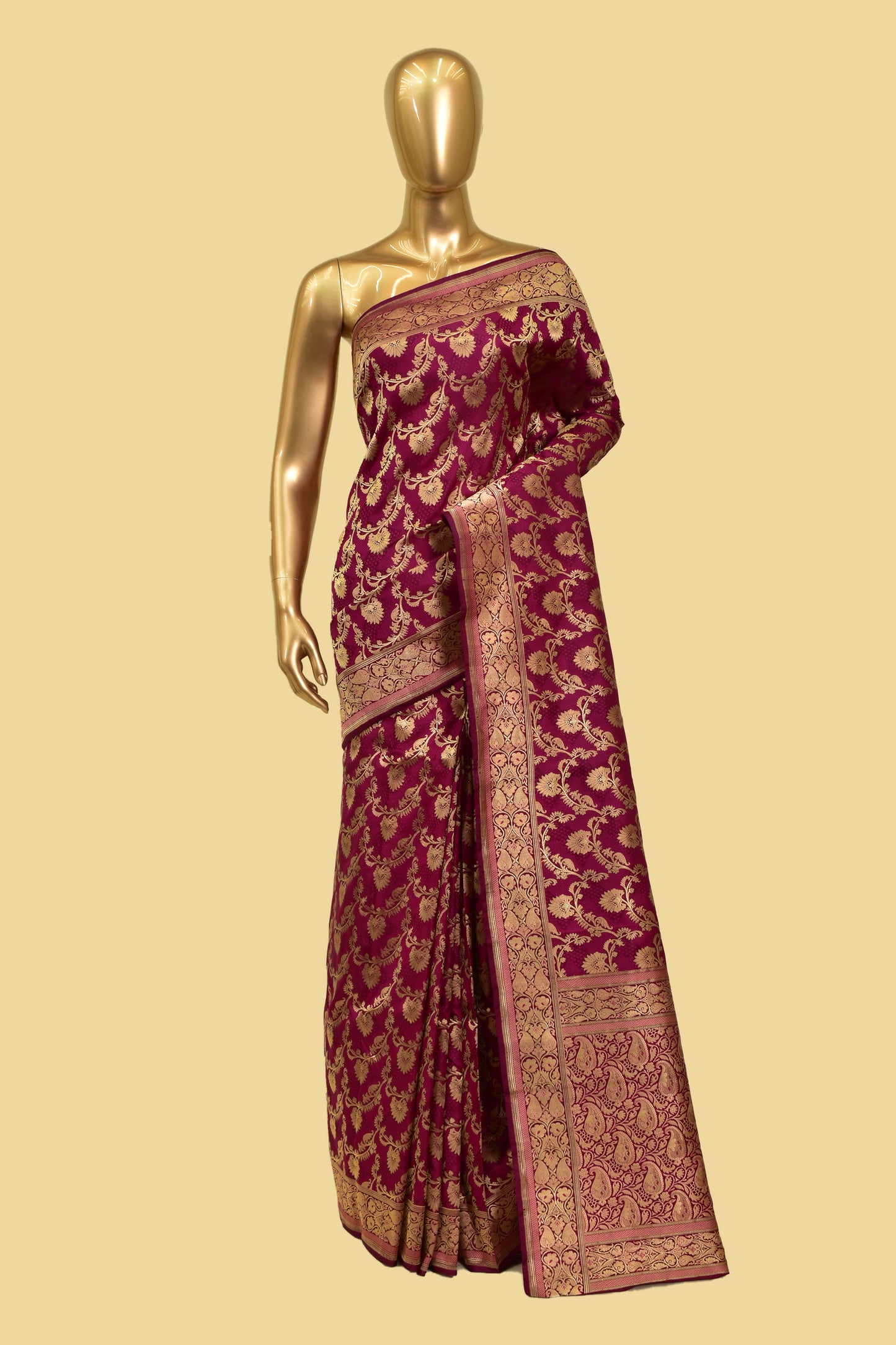 Handwoven Satin Tanchoi Saree