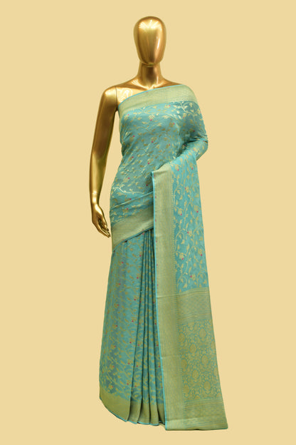 Handwoven Chiffon Cutwork Saree