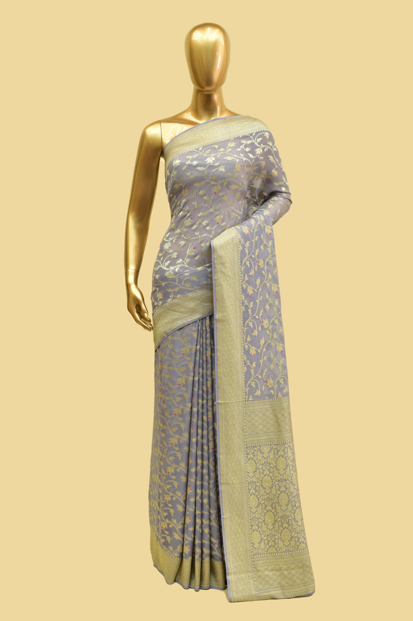 Handwoven Chiffon Cutwork Saree