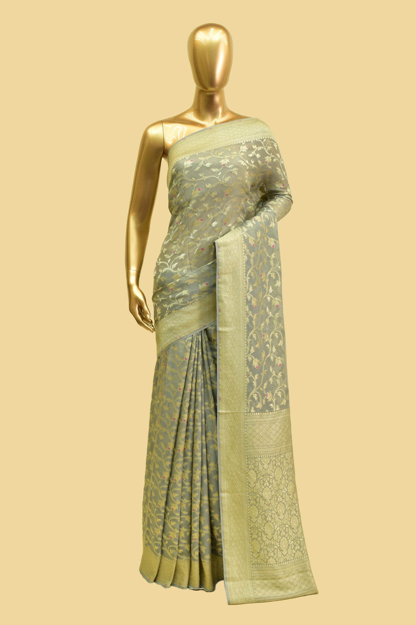 Handwoven Chiffon Cutwork Saree