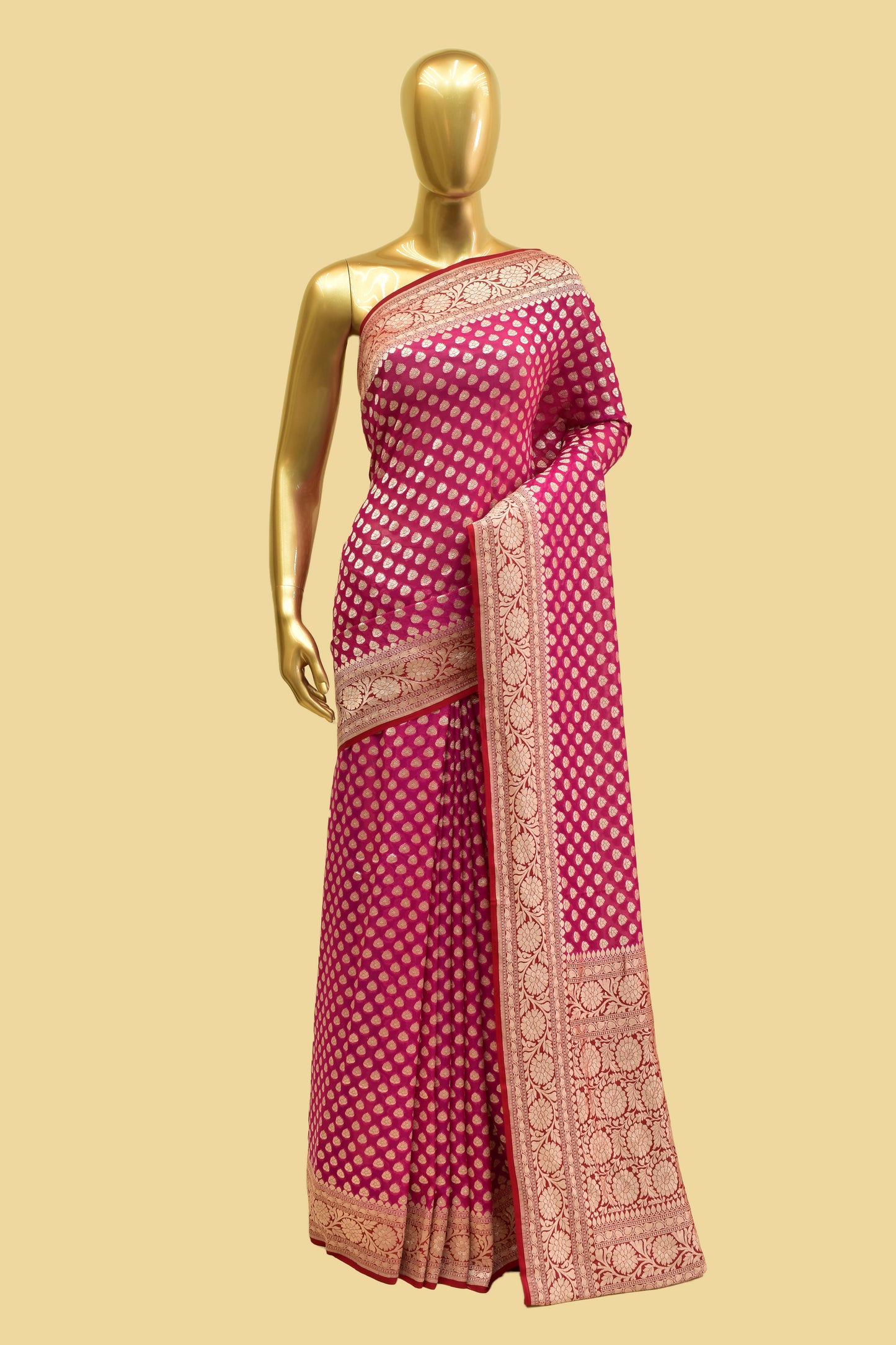 Handwoven Chiffon Cutwork Saree