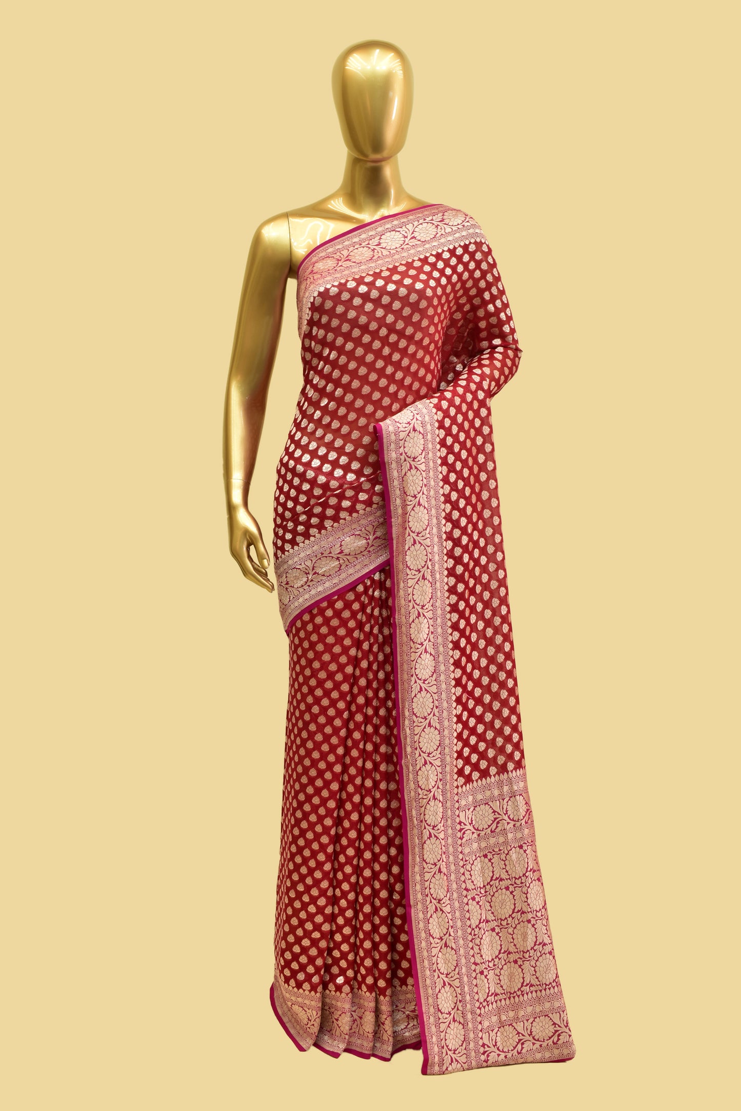 Handwoven Chiffon Cutwork Saree