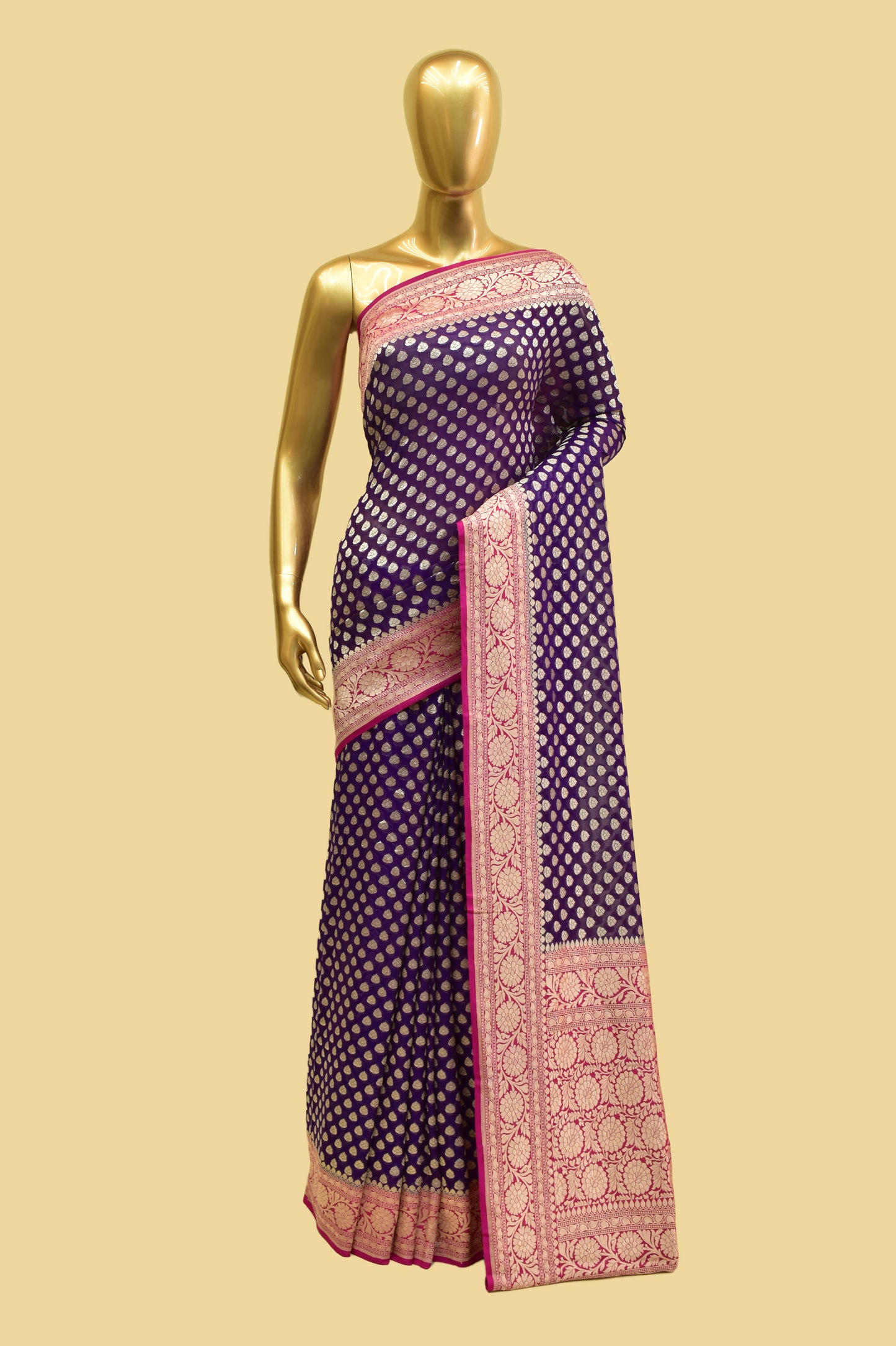 Handwoven Chiffon Cutwork Saree