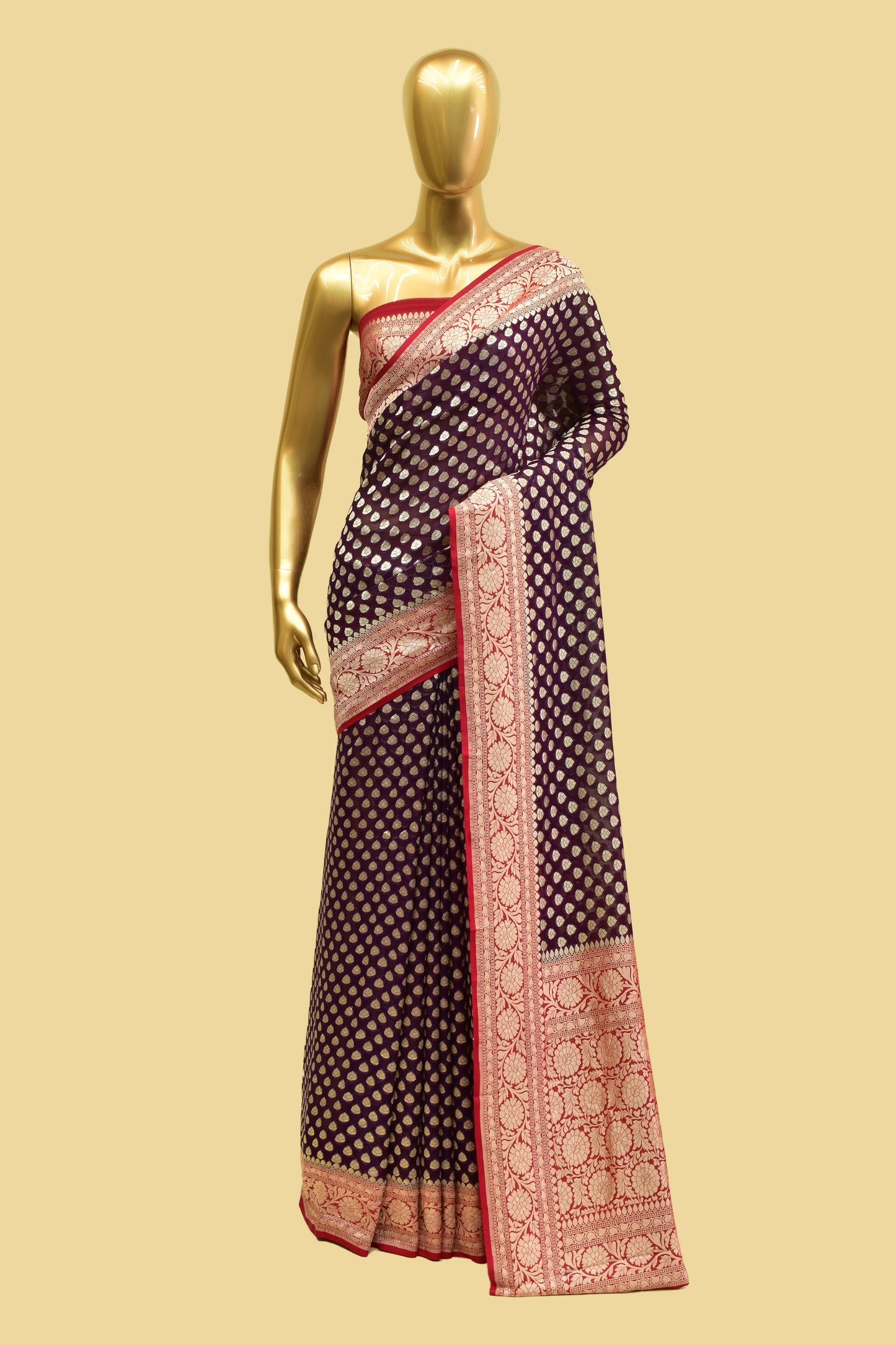 Handwoven Chiffon Cutwork Saree