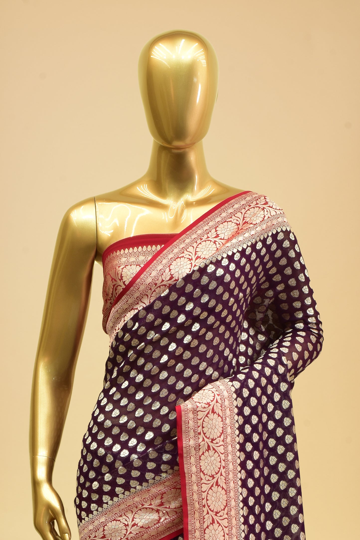 Handwoven Chiffon Cutwork Saree