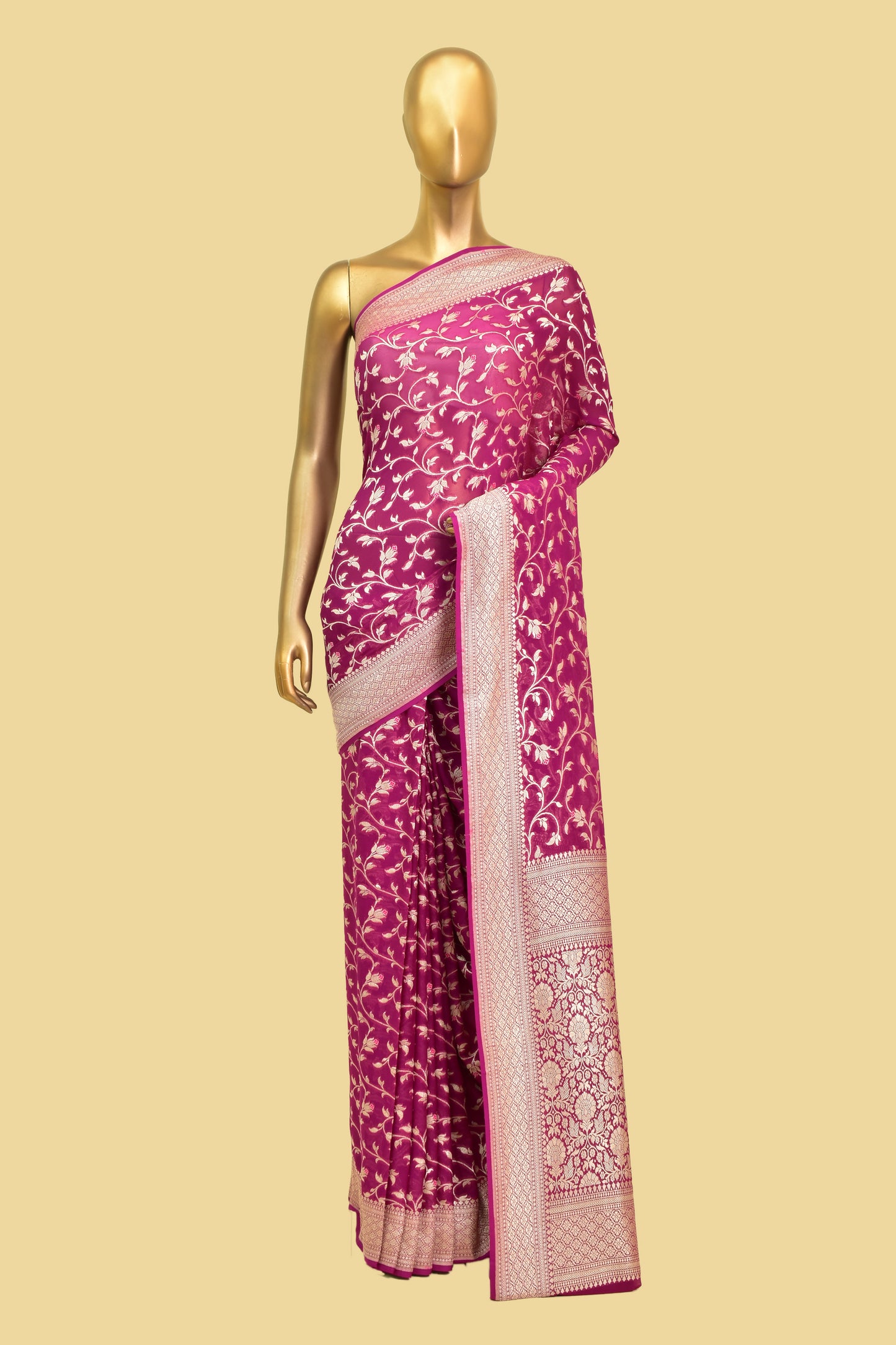 Handwoven Chiffon Cutwork Saree