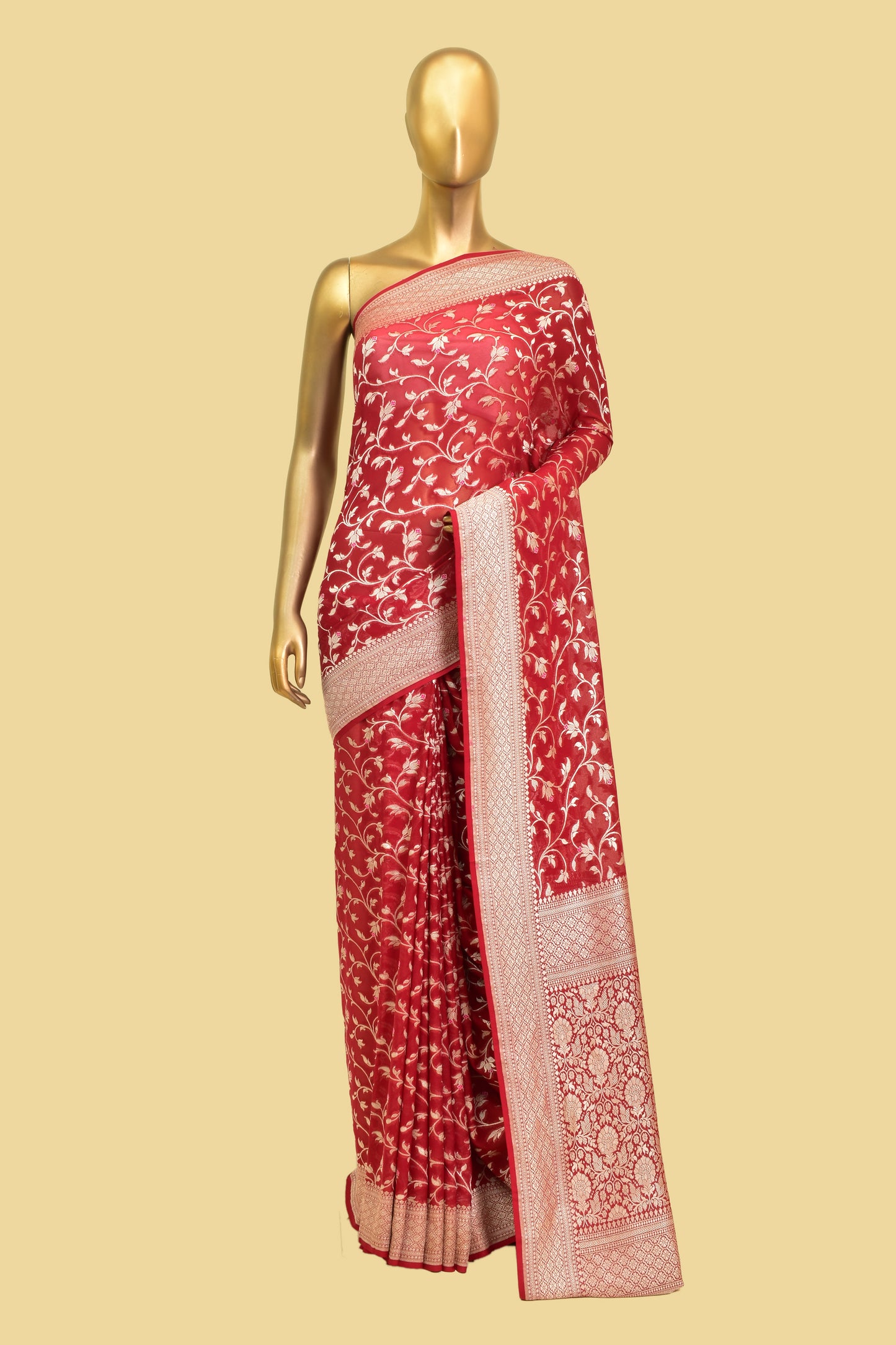 Handwoven Chiffon Cutwork Saree