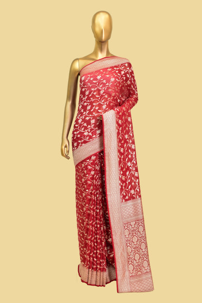 Handwoven Chiffon Cutwork Saree