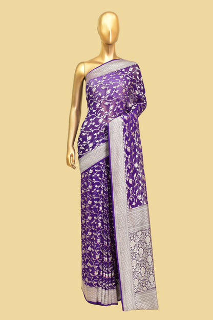 Handwoven Chiffon Cutwork Saree