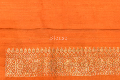 Handwoven Tusser Kadwa Saree