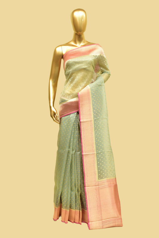 Kora Cutwork Saree