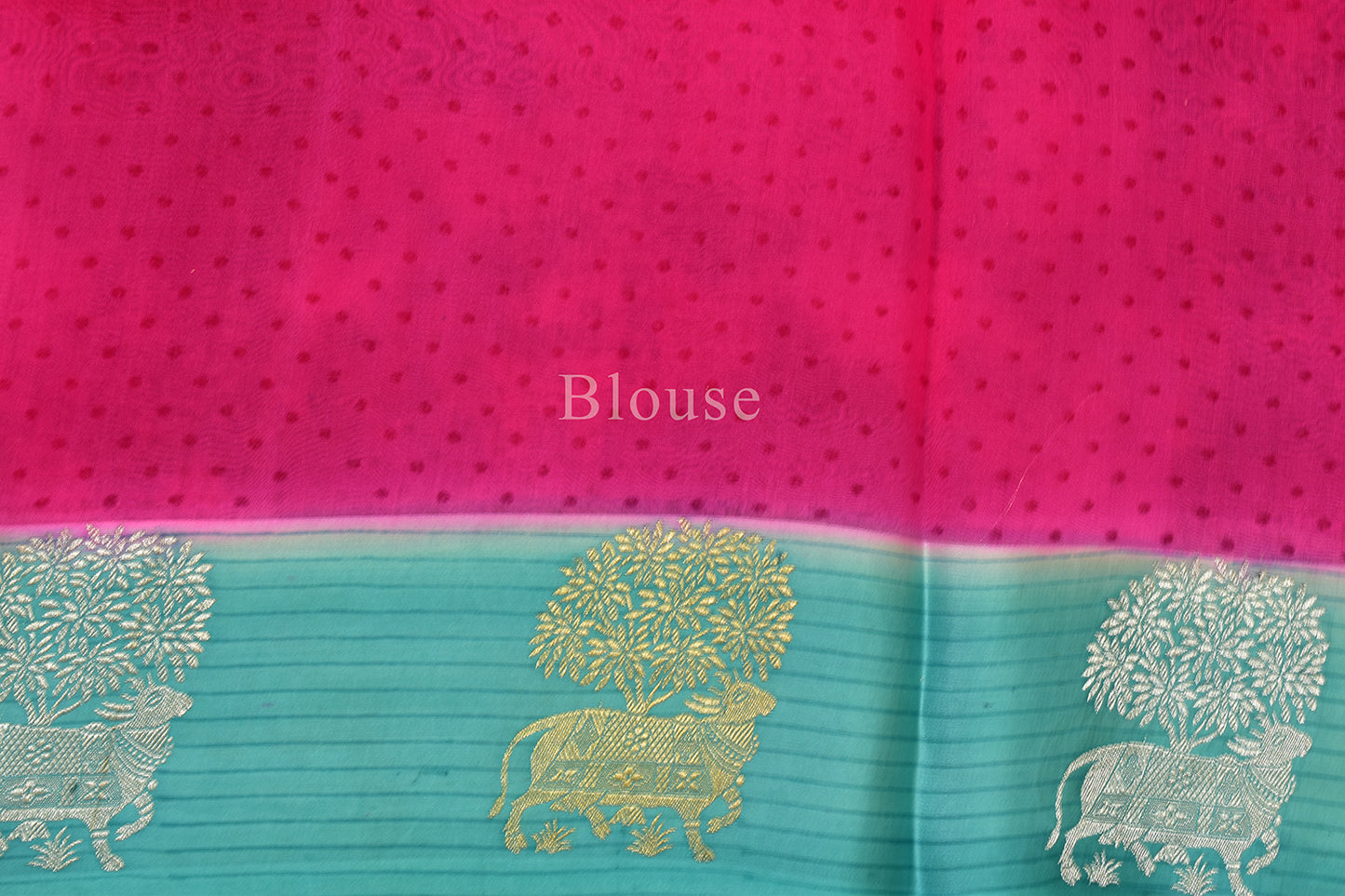 Handwoven Kora Kadwa Booti Saree