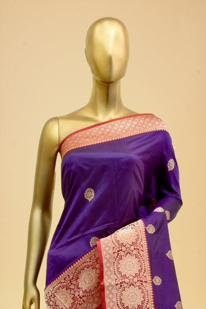 Handwoven Katan Silk Kadwa Saree