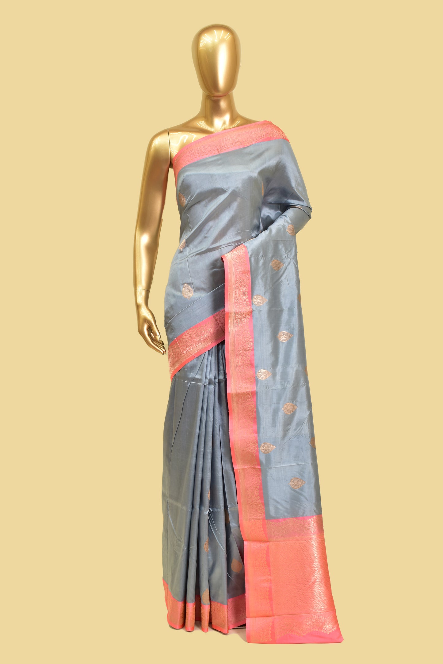 Handwoven Katan Silk Kadwa Saree