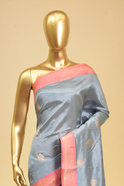 Handwoven Katan Silk Kadwa Saree