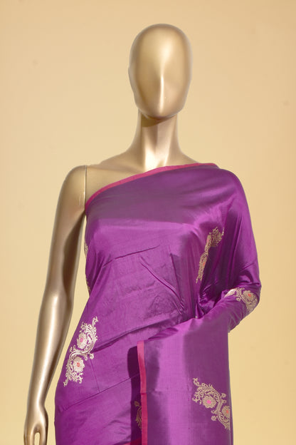 Handwoven Katan Silk Kadwa Saree