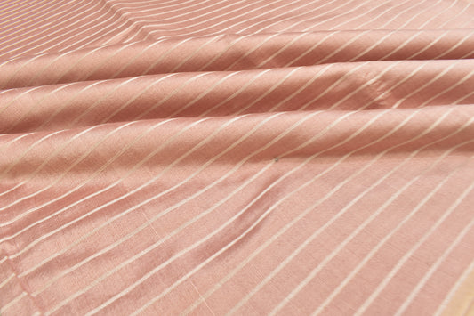 Striped Plain Handwoven Banarasi Silk Thaan