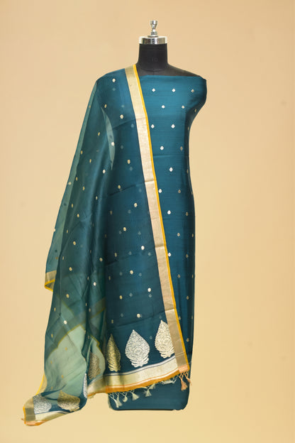 Handwoven Silk Kadwa Booti Suit